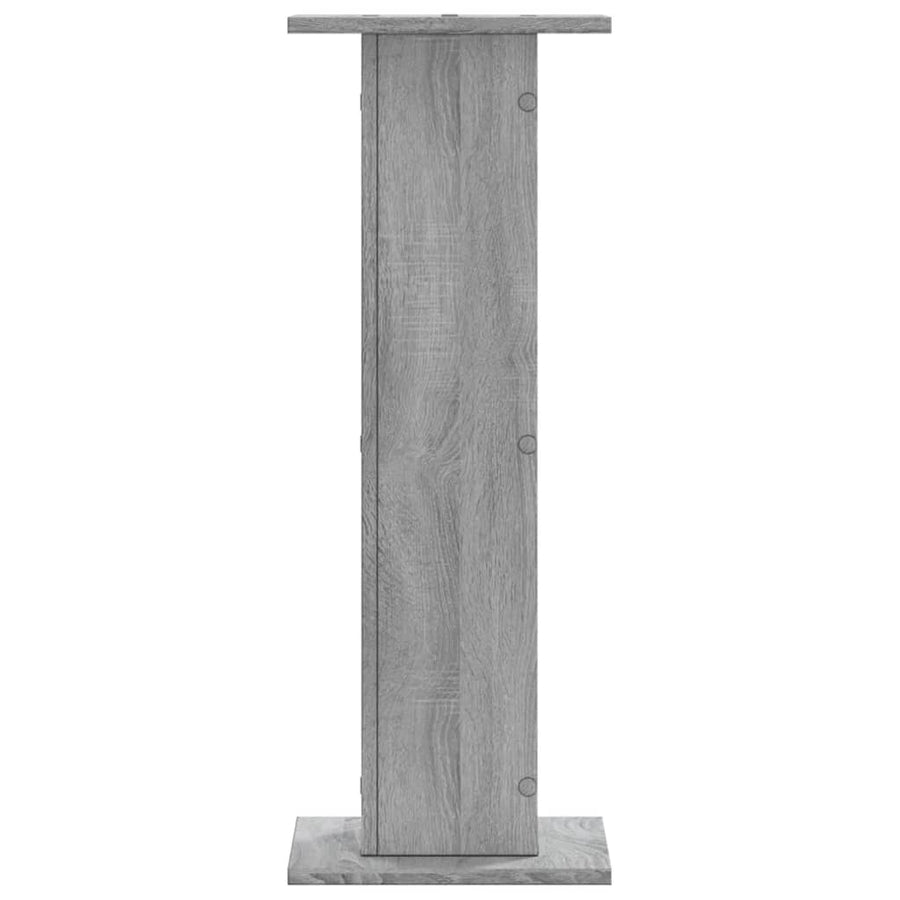 Plantenstandaards 2 st 30x30x80 cm bewerkt hout grijs sonoma