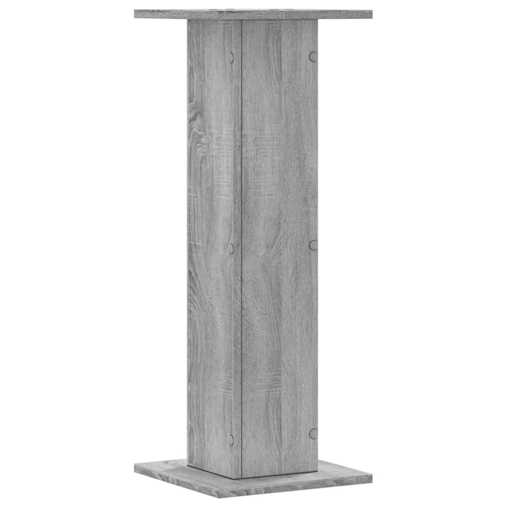 Plantenstandaards 2 st 30x30x80 cm bewerkt hout grijs sonoma