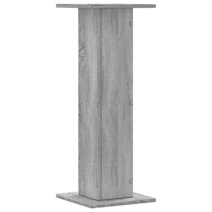 Plantenstandaards 2 st 30x30x80 cm bewerkt hout grijs sonoma