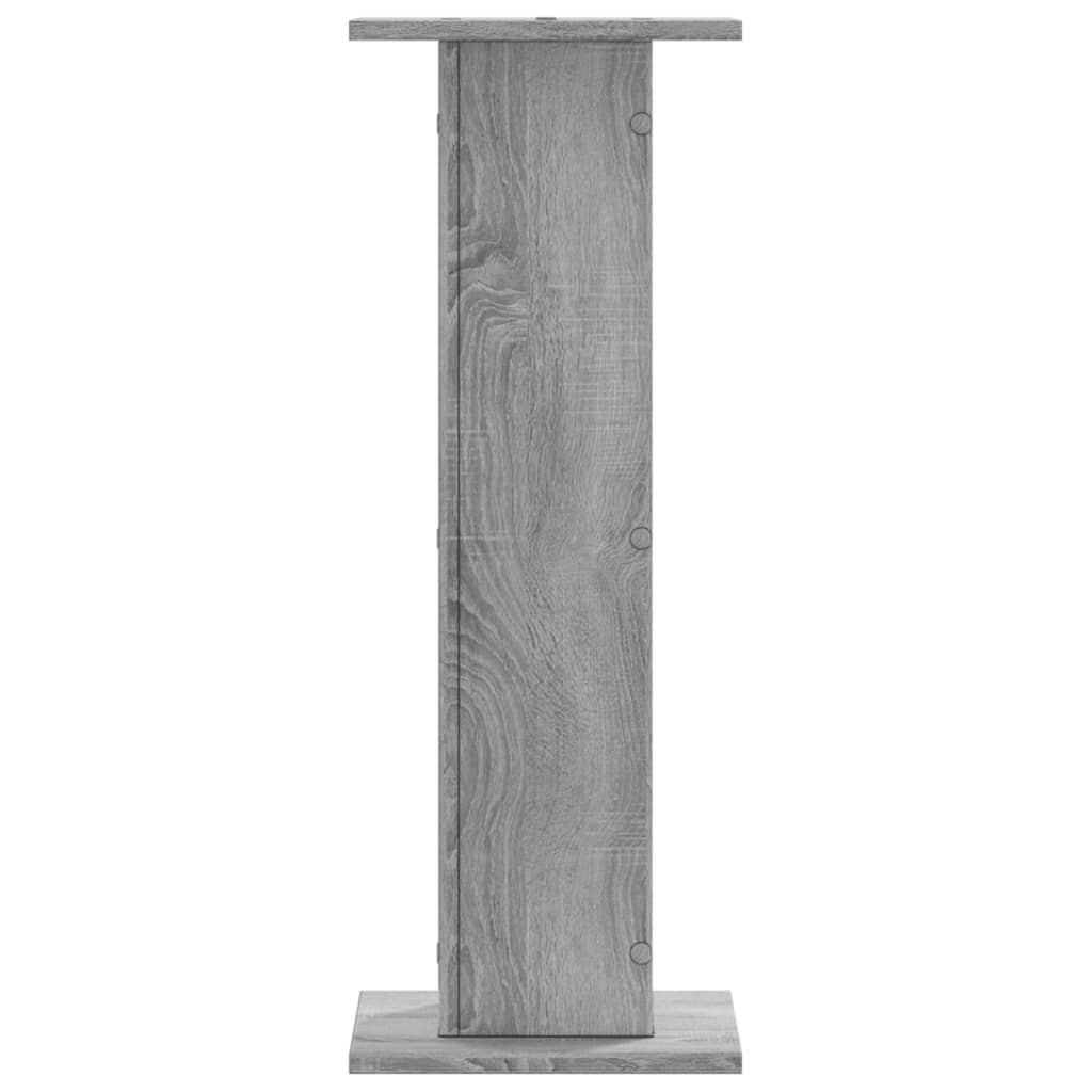 Plantenstandaards 2 st 30x30x80 cm bewerkt hout grijs sonoma