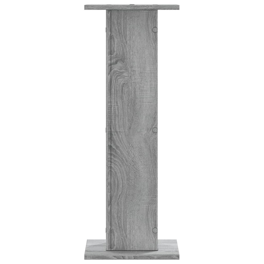 Plantenstandaards 2 st 30x30x80 cm bewerkt hout grijs sonoma