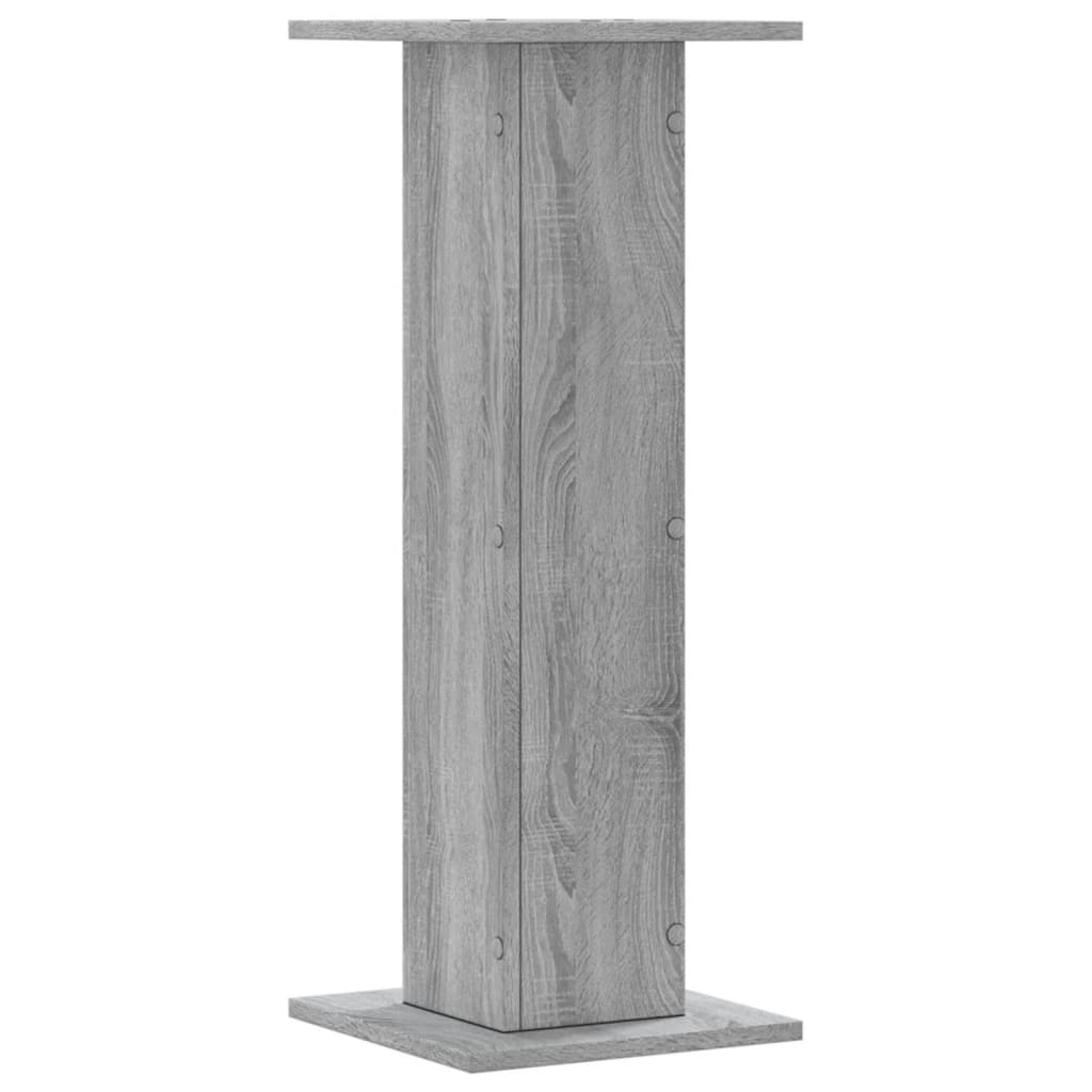 Plantenstandaards 2 st 30x30x80 cm bewerkt hout grijs sonoma