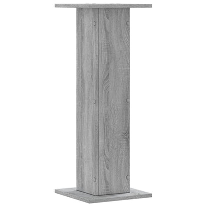 Plantenstandaards 2 st 30x30x80 cm bewerkt hout grijs sonoma