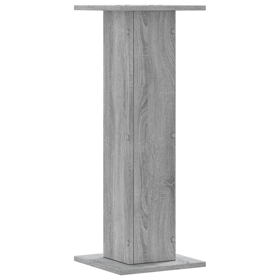 Plantenstandaards 2 st 30x30x80 cm bewerkt hout grijs sonoma