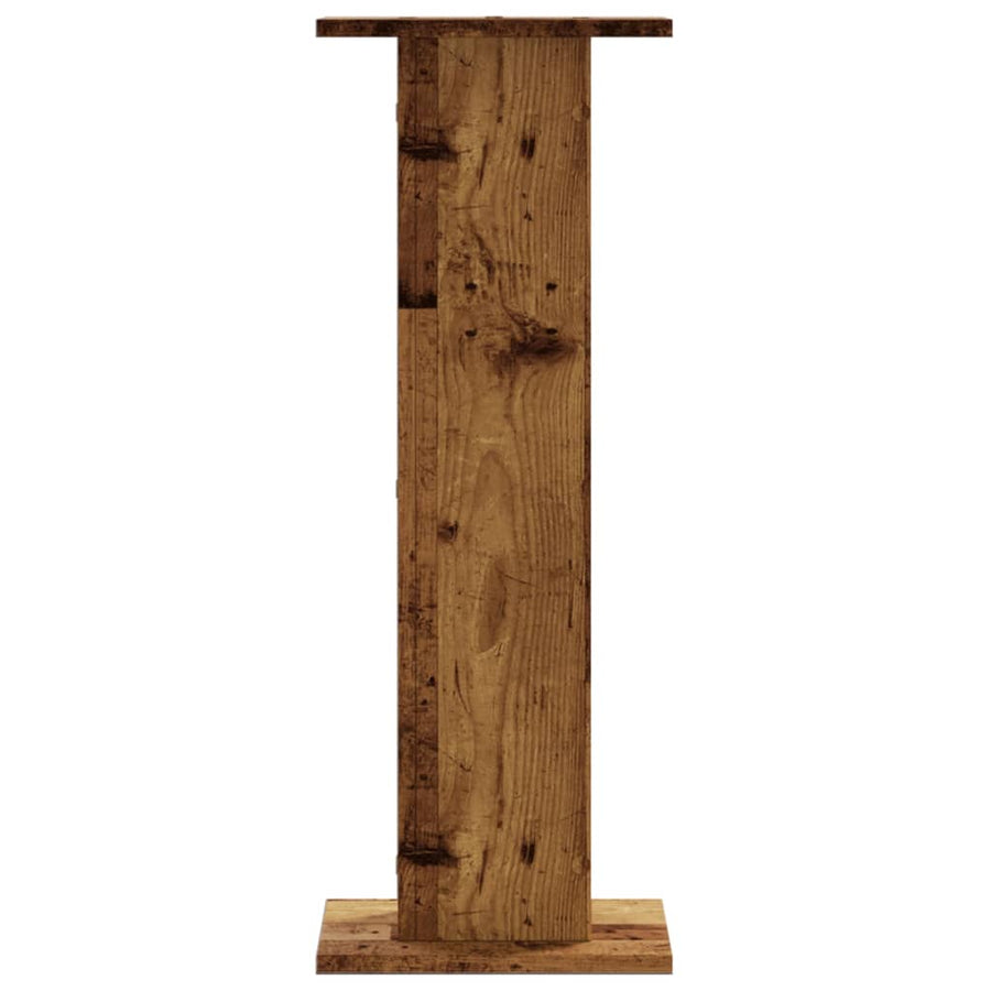 Plantenstandaards 2 st 30x30x80 cm bewerkt hout oud houtkleurig