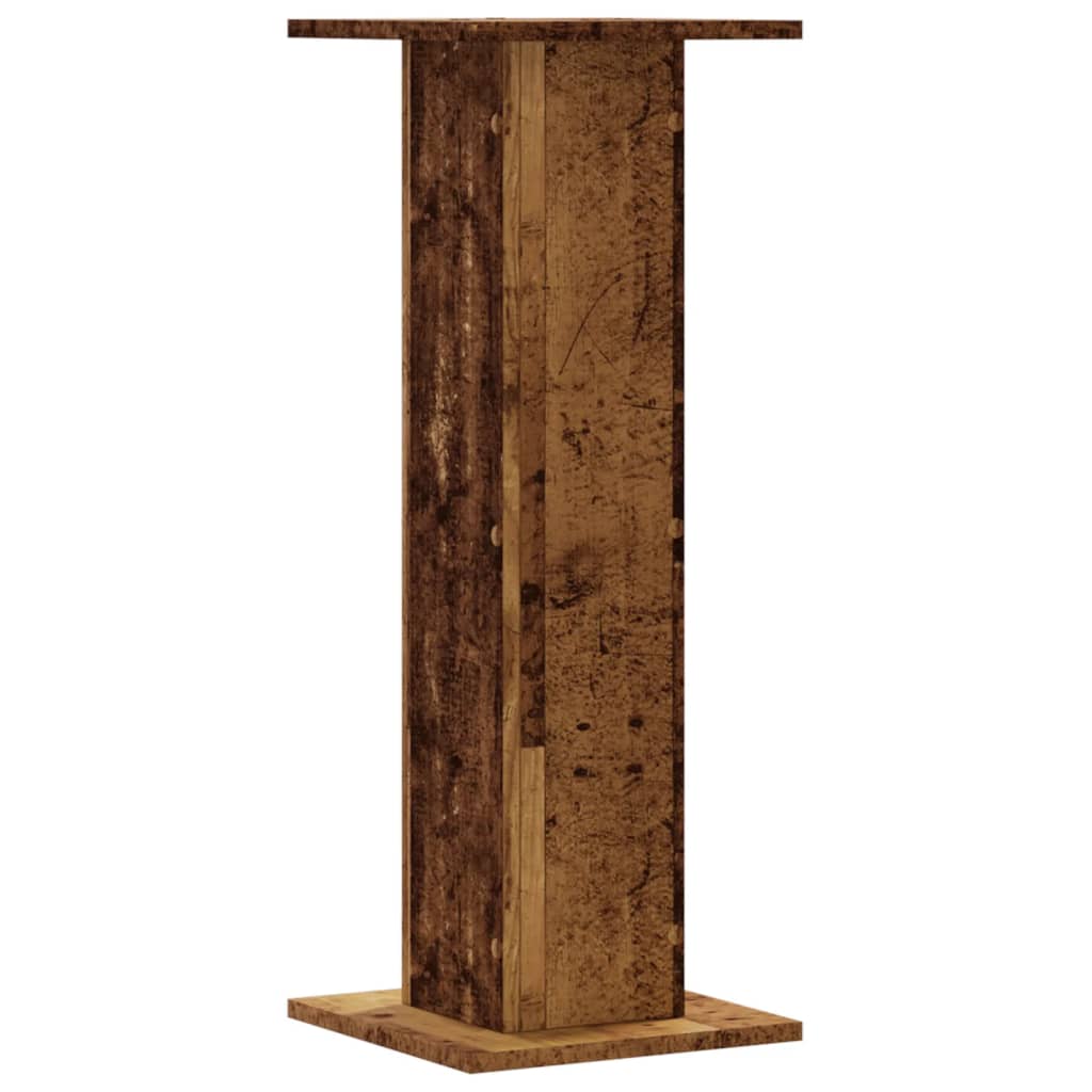 Plantenstandaards 2 st 30x30x80 cm bewerkt hout oud houtkleurig
