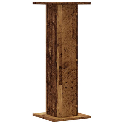 Plantenstandaards 2 st 30x30x80 cm bewerkt hout oud houtkleurig