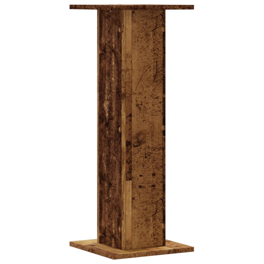 Plantenstandaards 2 st 30x30x80 cm bewerkt hout oud houtkleurig