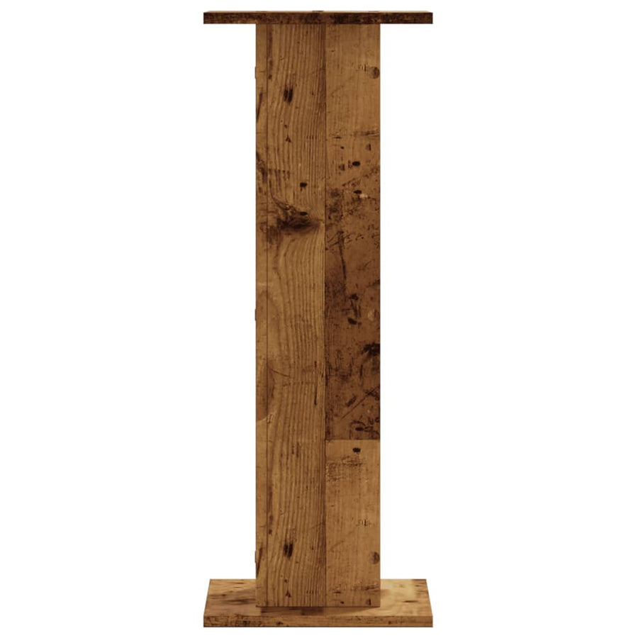 Plantenstandaards 2 st 30x30x80 cm bewerkt hout oud houtkleurig