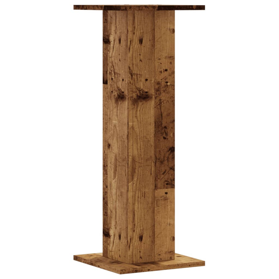 Plantenstandaards 2 st 30x30x80 cm bewerkt hout oud houtkleurig
