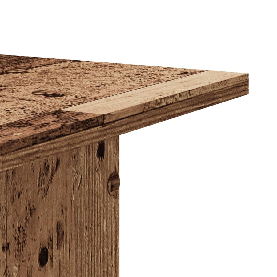 Plantenstandaards 2 st 30x30x80 cm bewerkt hout oud houtkleurig