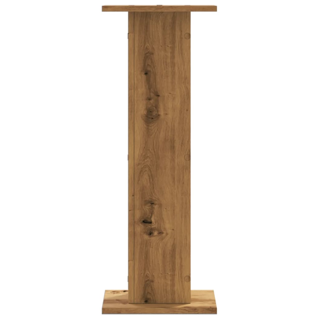 Plantenstandaards 2 st 30x30x80 cm hout artisanaal eiken