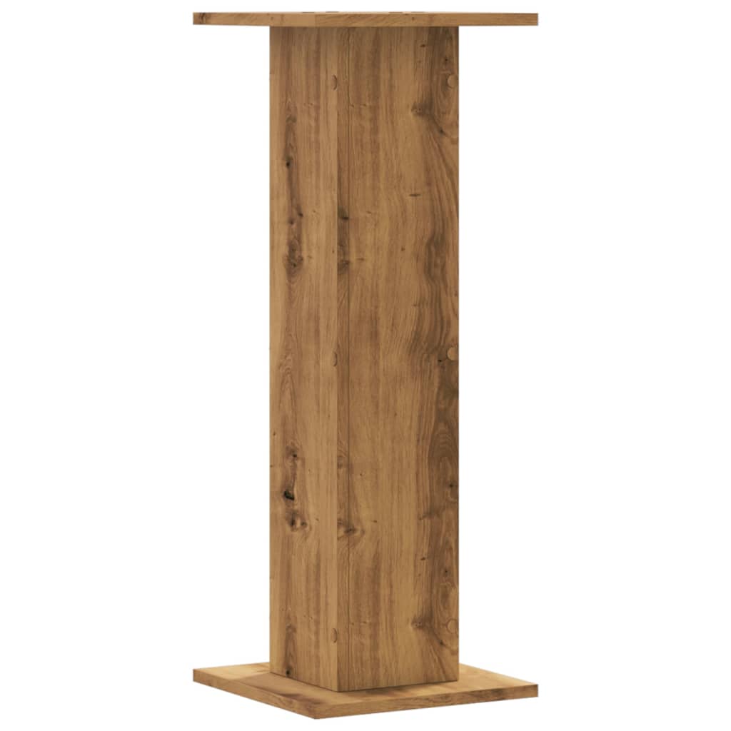 Plantenstandaards 2 st 30x30x80 cm hout artisanaal eiken