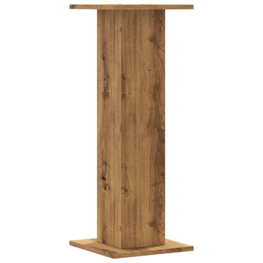 Plantenstandaards 2 st 30x30x80 cm hout artisanaal eiken