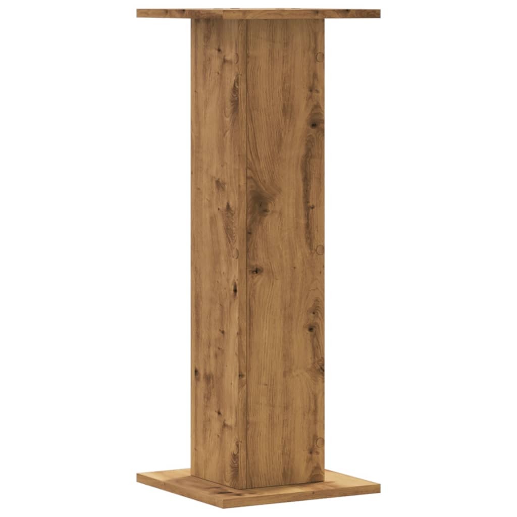 Plantenstandaards 2 st 30x30x80 cm hout artisanaal eiken