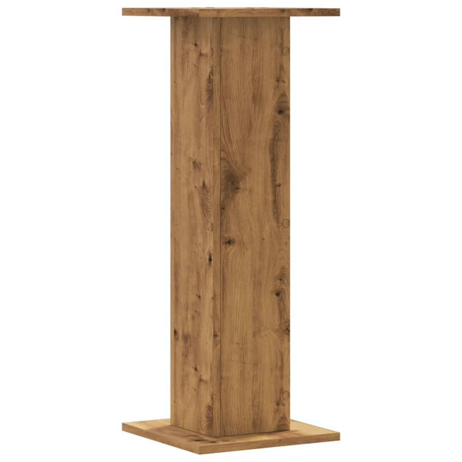 Plantenstandaards 2 st 30x30x80 cm hout artisanaal eiken