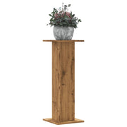 Plantenstandaard 2 st 30x30x80 cm artisanaal eiken