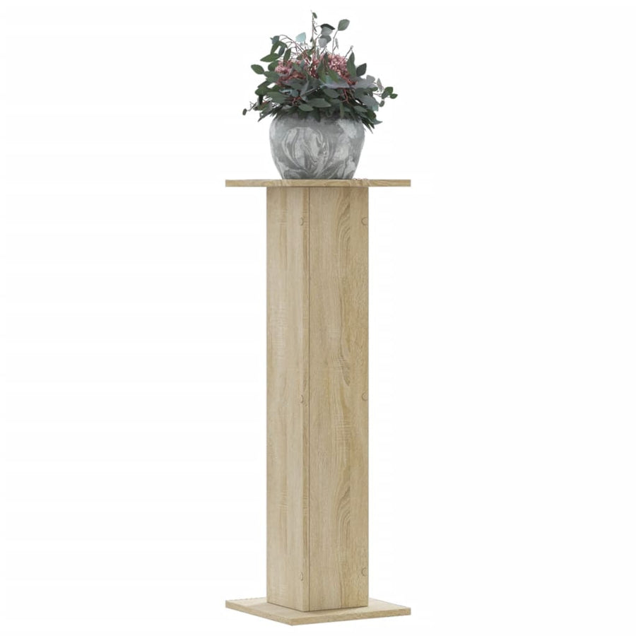 Plantenstandaards 2 st 30x30x95 cm bewerkt hout sonoma eiken