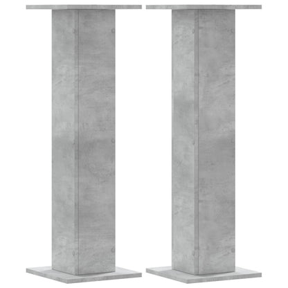 Plantenstandaards 2 st 30x30x95 cm bewerkt hout betongrijs