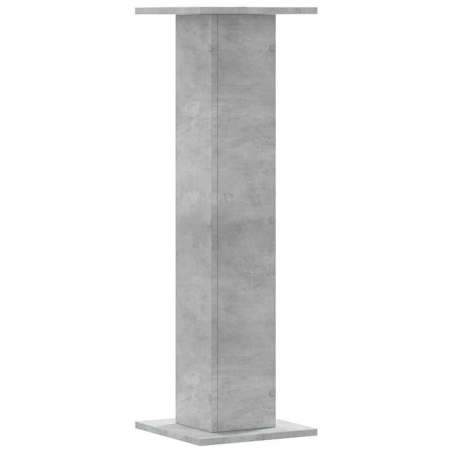 Plantenstandaards 2 st 30x30x95 cm bewerkt hout betongrijs