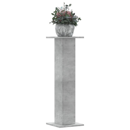 Plantenstandaards 2 st 30x30x95 cm bewerkt hout betongrijs