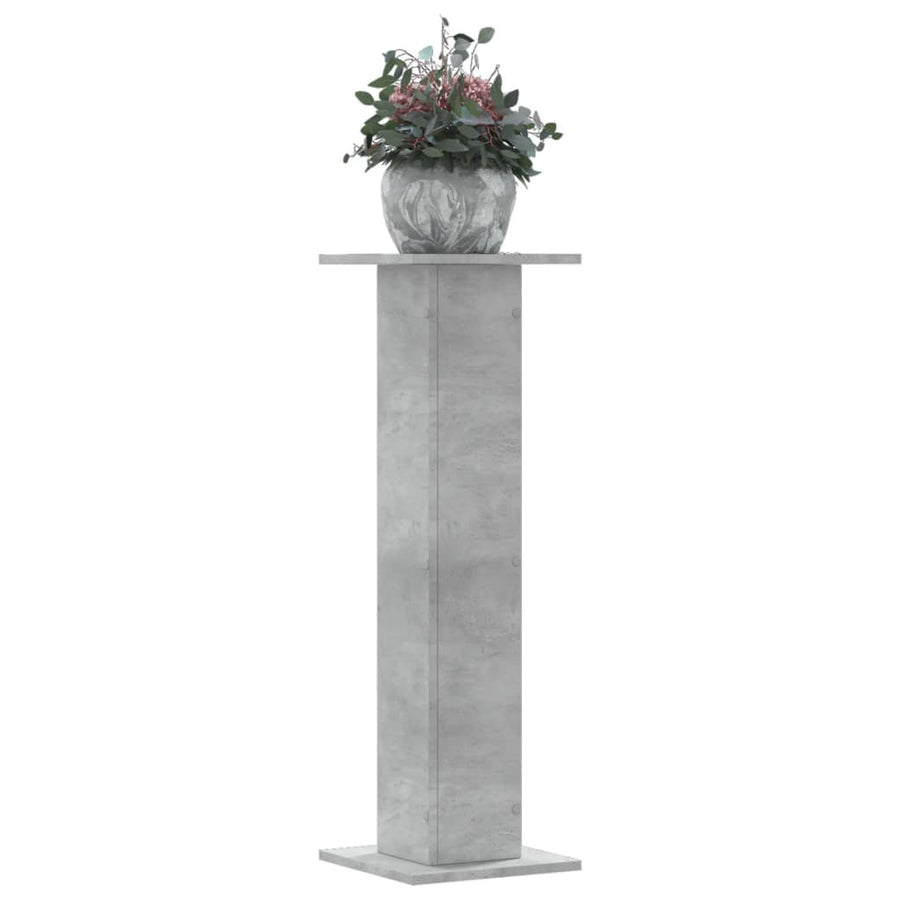 Plantenstandaards 2 st 30x30x95 cm bewerkt hout betongrijs