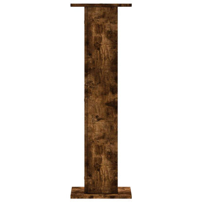 Plantenstandaards 2 st 30x30x95 cm bewerkt hout gerookt eiken