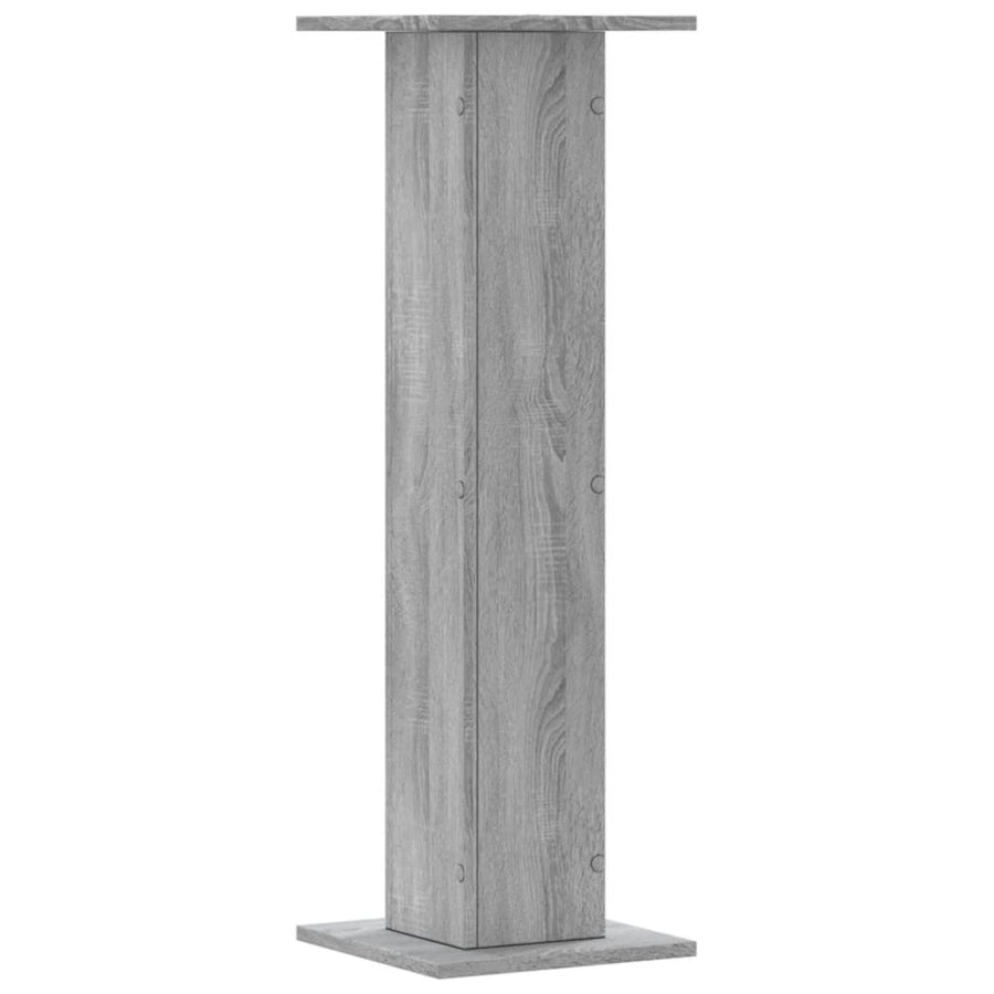 Plantenstandaards 2 st 30x30x95 cm bewerkt hout grijs sonoma