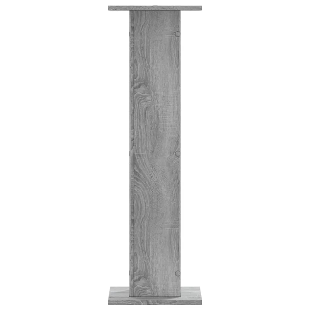 Plantenstandaards 2 st 30x30x95 cm bewerkt hout grijs sonoma