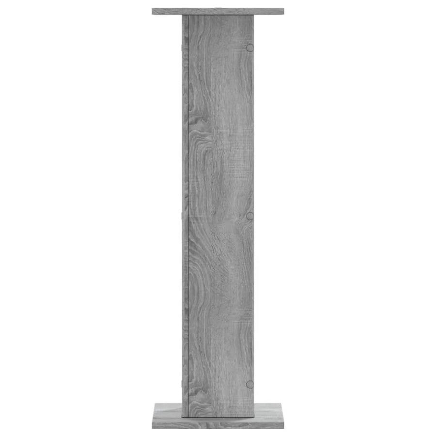 Plantenstandaards 2 st 30x30x95 cm bewerkt hout grijs sonoma