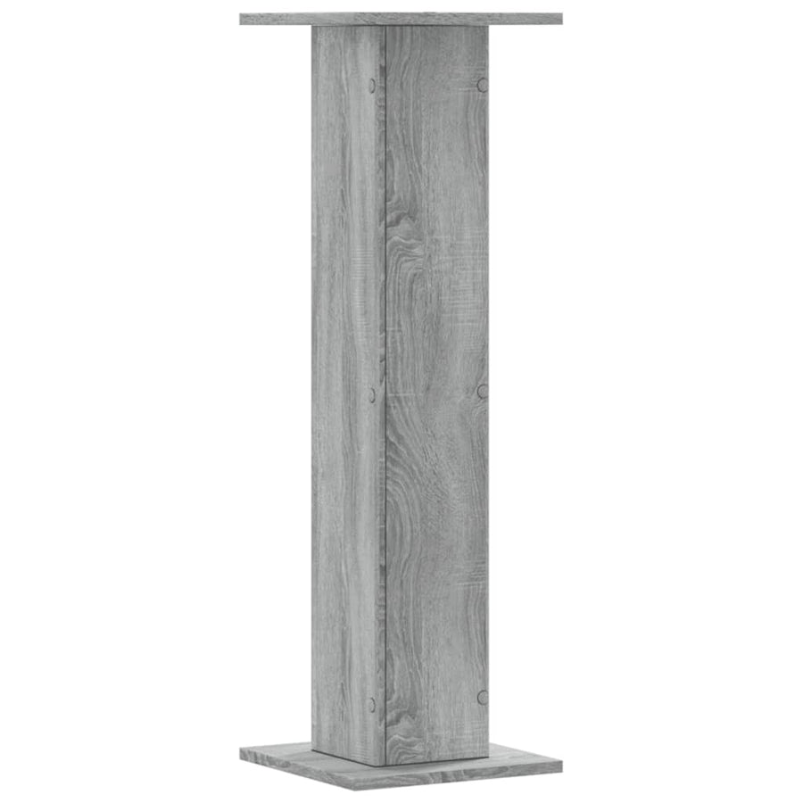Plantenstandaards 2 st 30x30x95 cm bewerkt hout grijs sonoma
