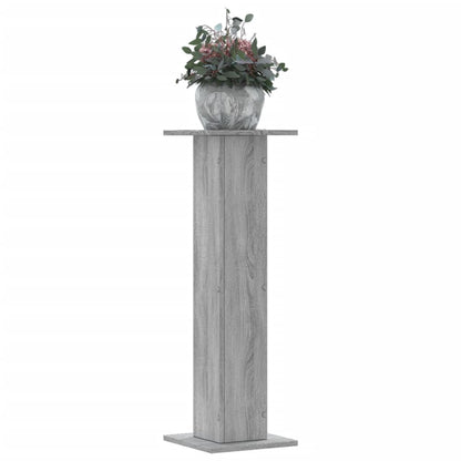 Plantenstandaards 2 st 30x30x95 cm bewerkt hout grijs sonoma
