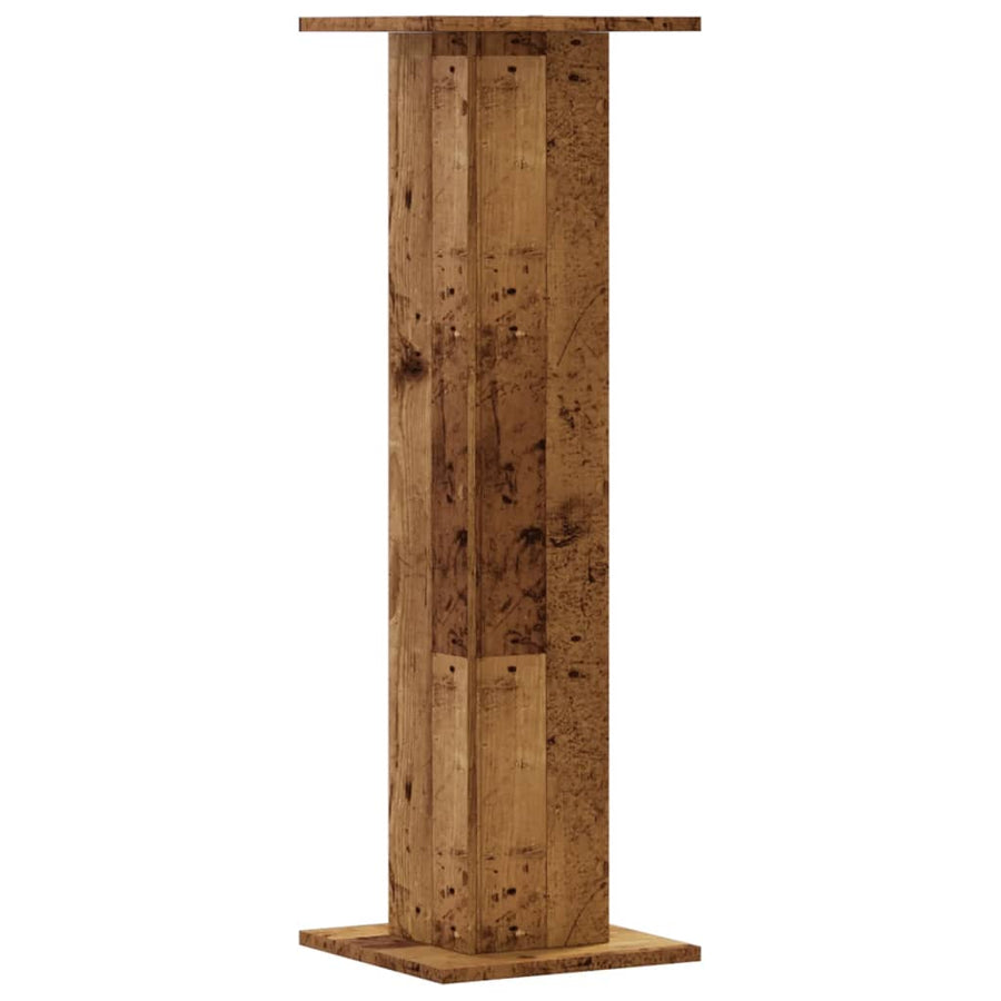 Plantenstandaards 2 st 30x30x95 cm bewerkt hout oud houtkleurig