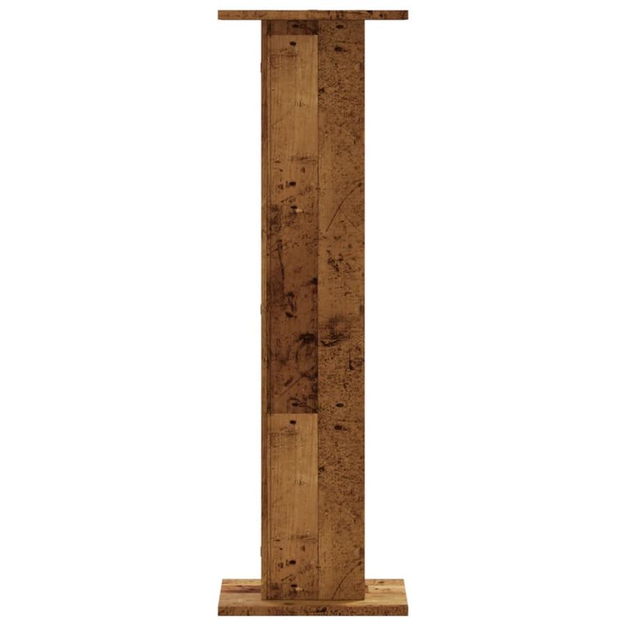 Plantenstandaards 2 st 30x30x95 cm bewerkt hout oud houtkleurig