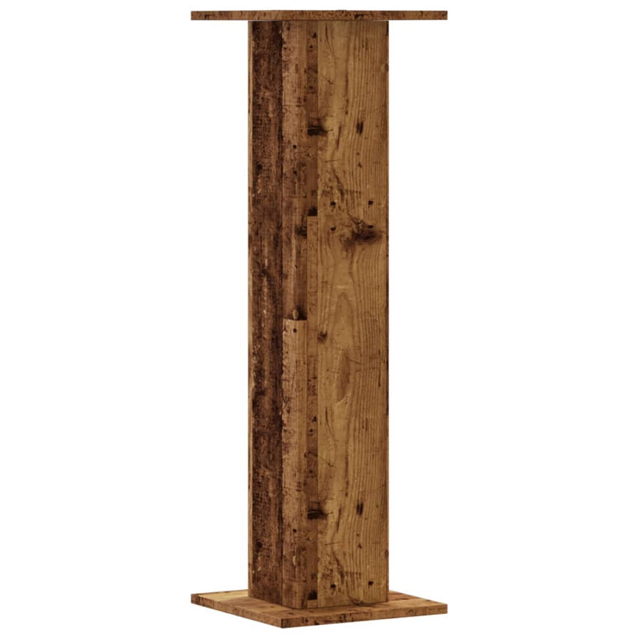 Plantenstandaards 2 st 30x30x95 cm bewerkt hout oud houtkleurig