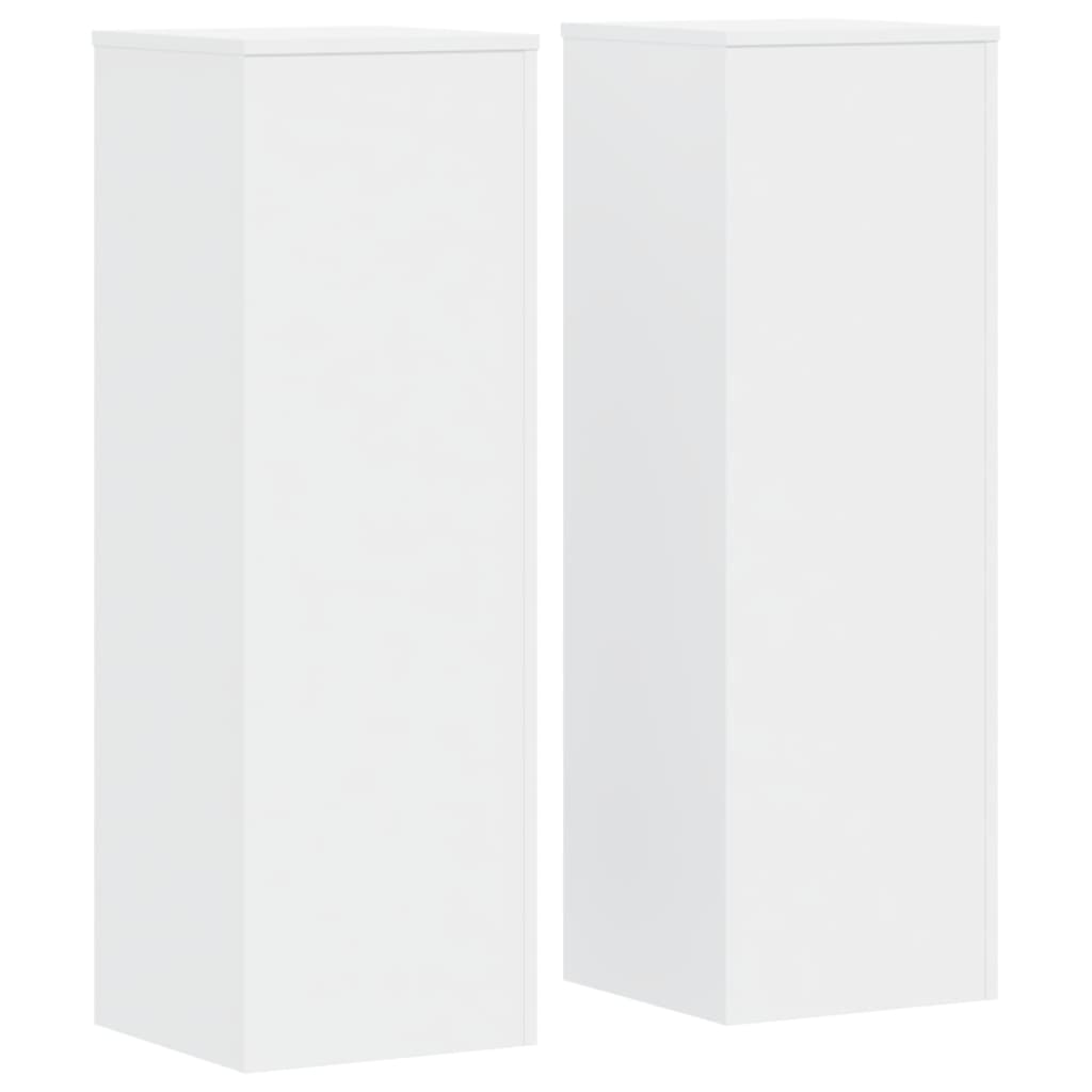 Plantenstandaards 2 st 33x33x100 cm bewerkt hout wit
