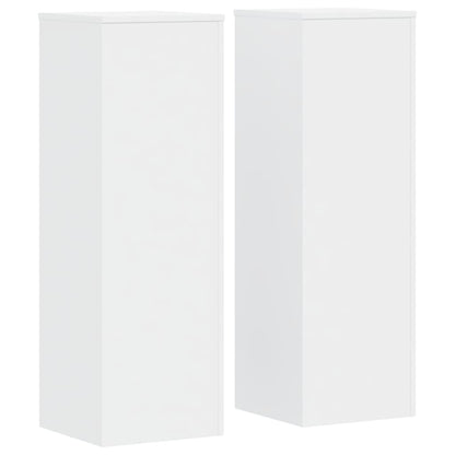Plantenstandaards 2 st 33x33x100 cm bewerkt hout wit