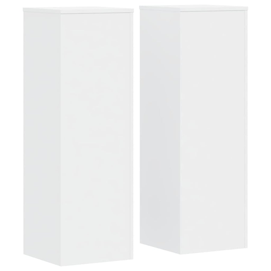 Plantenstandaards 2 st 33x33x100 cm bewerkt hout wit