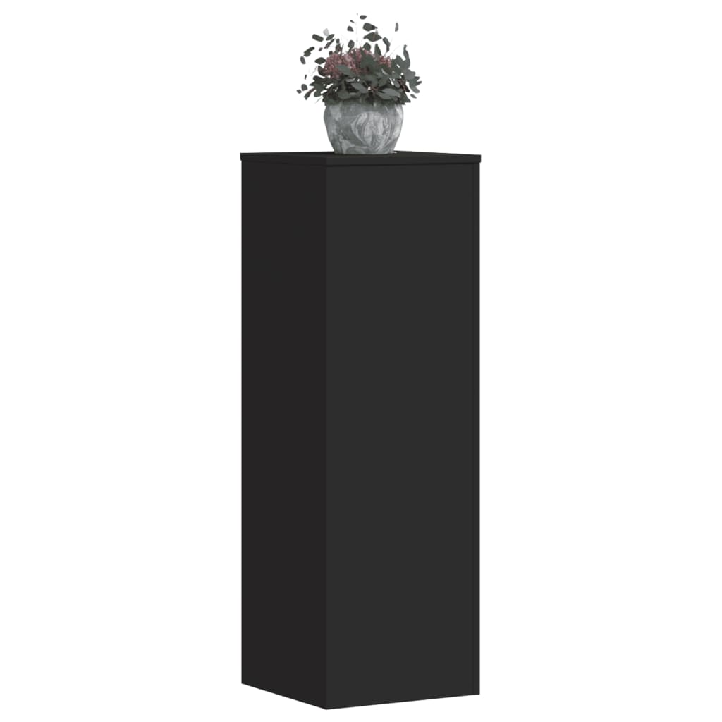 Plantenstandaards 2 st 33x33x100 cm bewerkt hout zwart