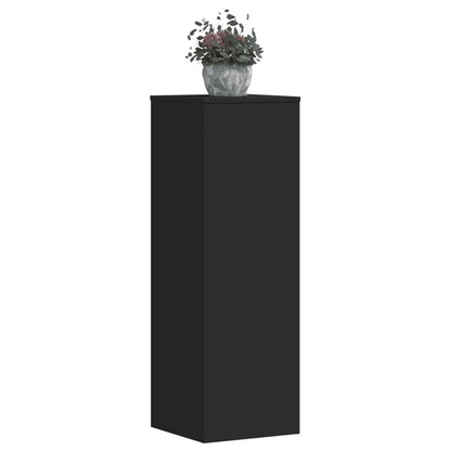Plantenstandaards 2 st 33x33x100 cm bewerkt hout zwart