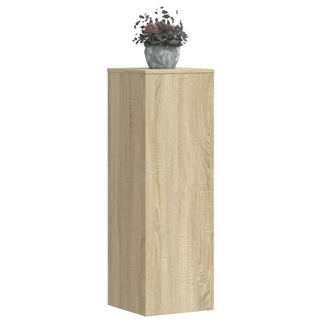 Plantenstandaards 2 st 33x33x100 cm bewerkt hout sonoma eiken