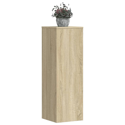 Plantenstandaards 2 st 33x33x100 cm bewerkt hout sonoma eiken