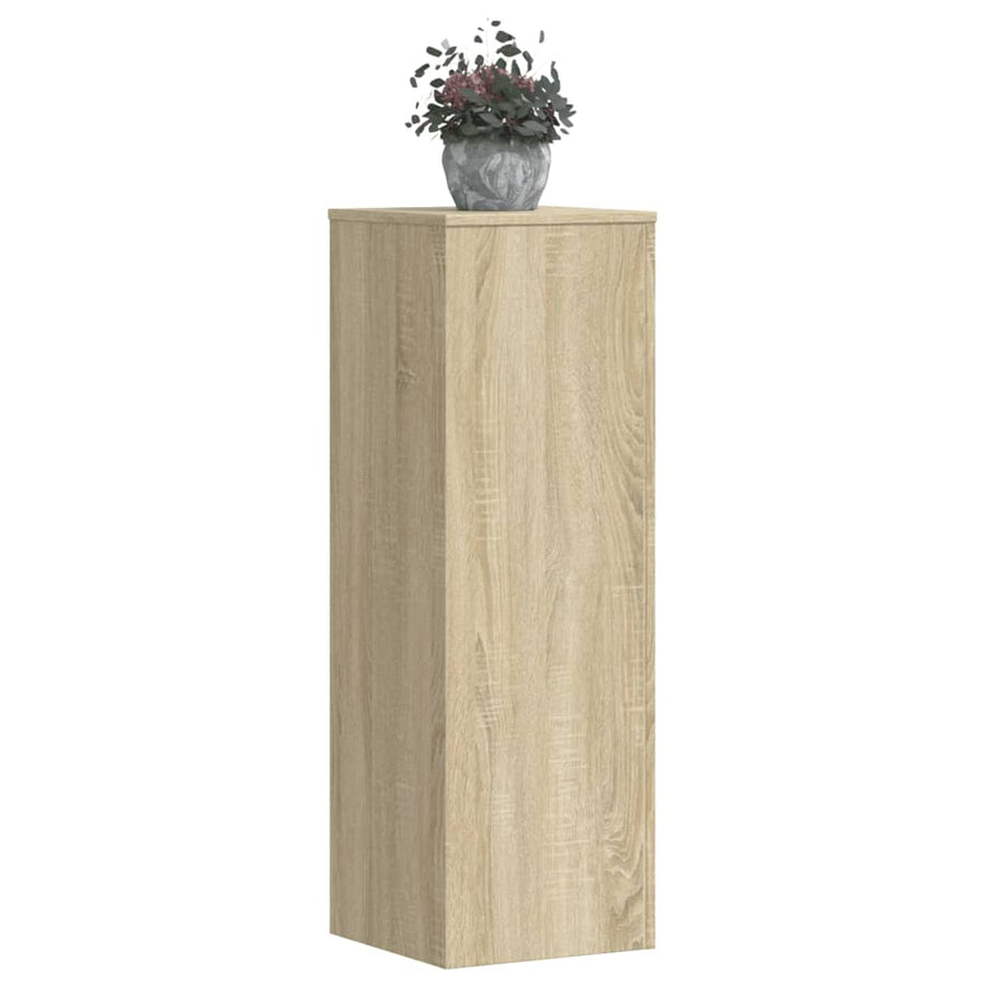 Plantenstandaards 2 st 33x33x100 cm bewerkt hout sonoma eiken