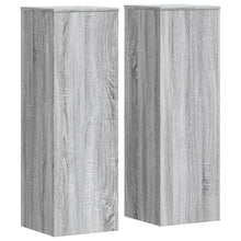 Plantenstandaards 2 st 33x33x100 cm bewerkt hout grijs sonoma