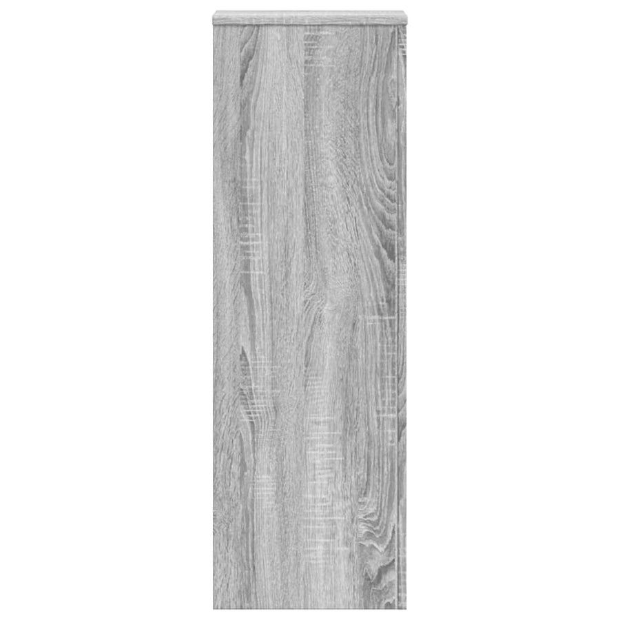 Plantenstandaards 2 st 33x33x100 cm bewerkt hout grijs sonoma