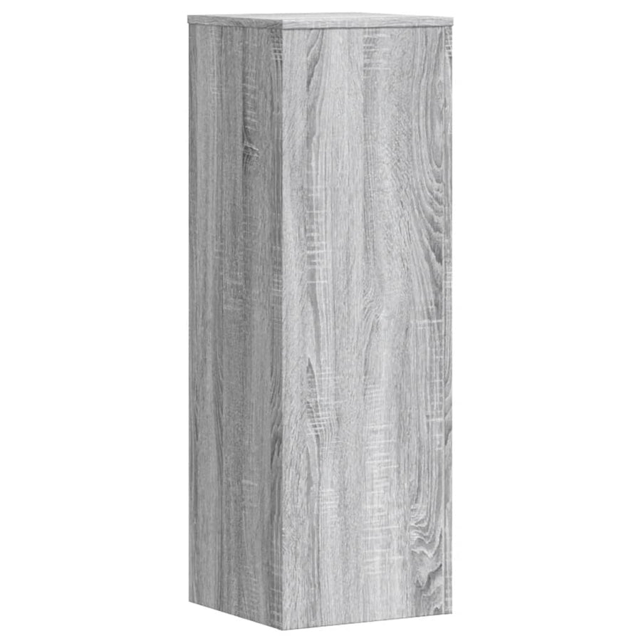 Plantenstandaards 2 st 33x33x100 cm bewerkt hout grijs sonoma