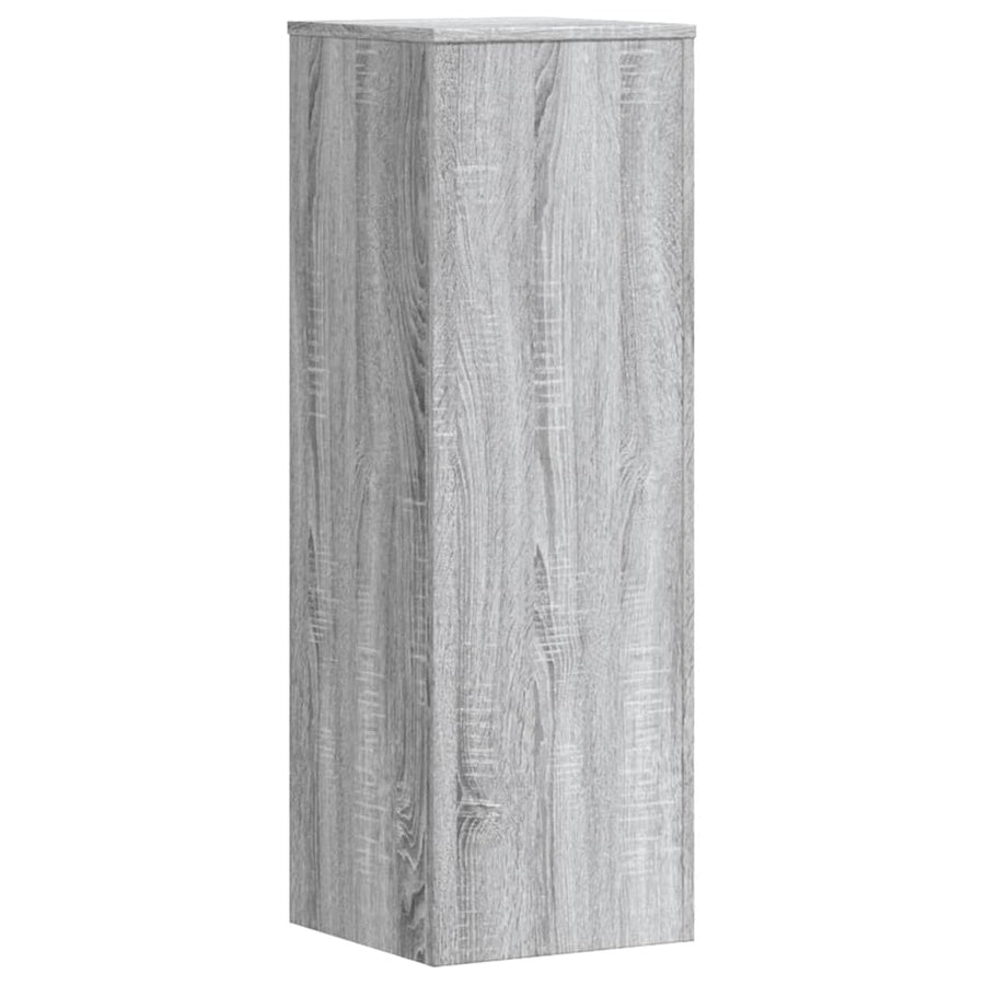Plantenstandaards 2 st 33x33x100 cm bewerkt hout grijs sonoma