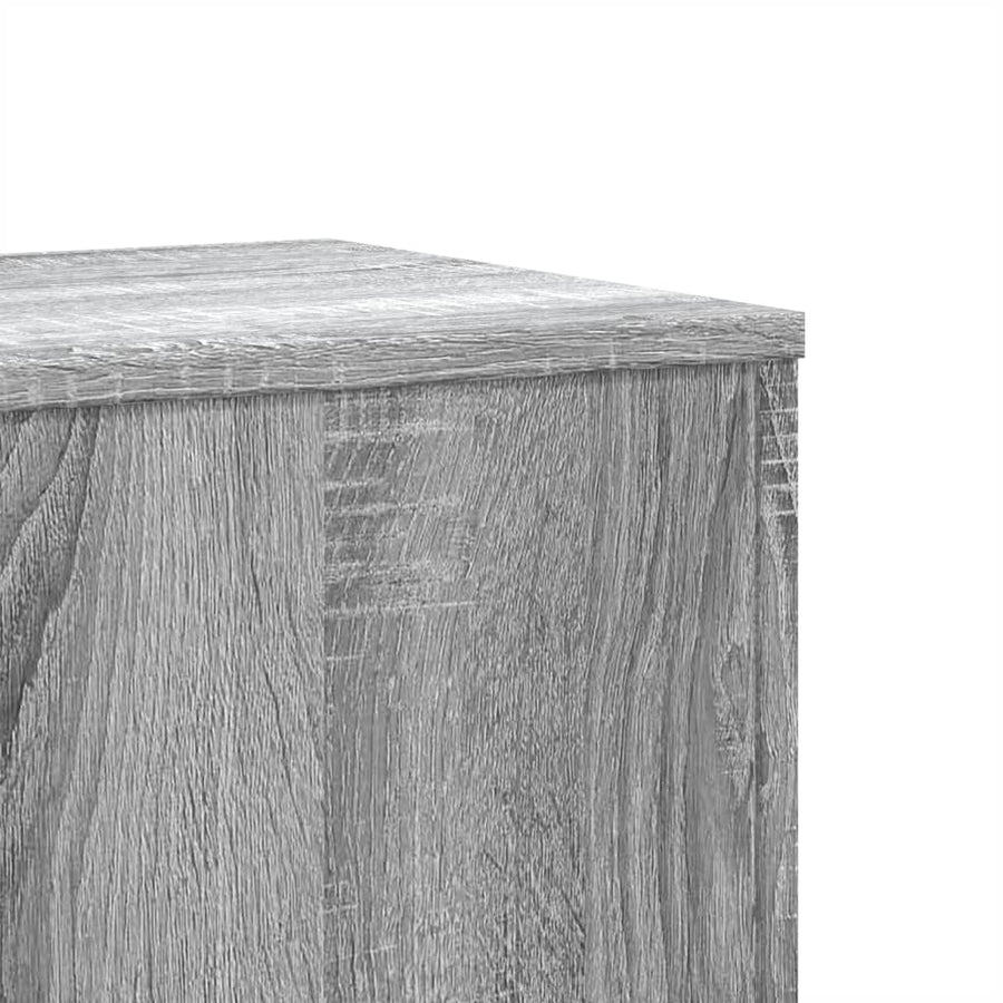 Plantenstandaards 2 st 33x33x100 cm bewerkt hout grijs sonoma