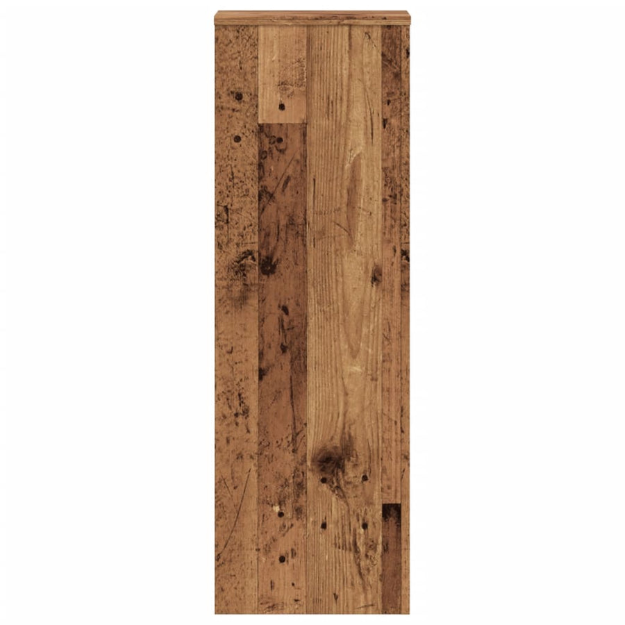 Plantenstandaards 2 st 33x33x100cm bewerkt hout oud houtkleurig