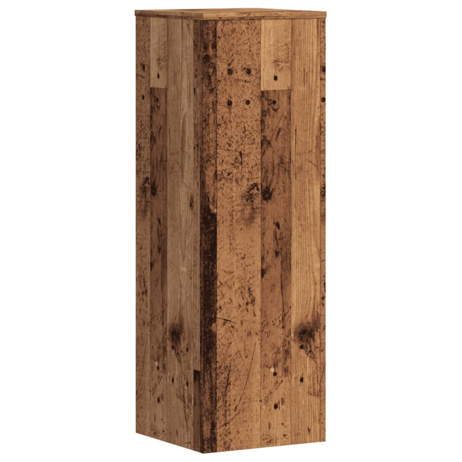 Plantenstandaards 2 st 33x33x100cm bewerkt hout oud houtkleurig